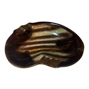 Vintage West Germany Brown Cream Trinket Tray Ashtray Numbered